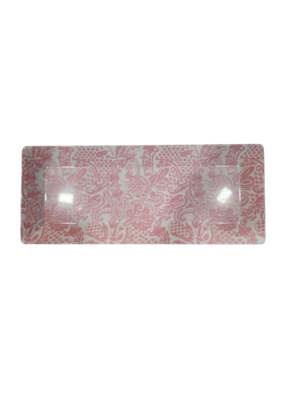 Vintage 2003 Cynthia Rowley Pink Paisley Melamine Serving Tray Platter 8x19 Y2K